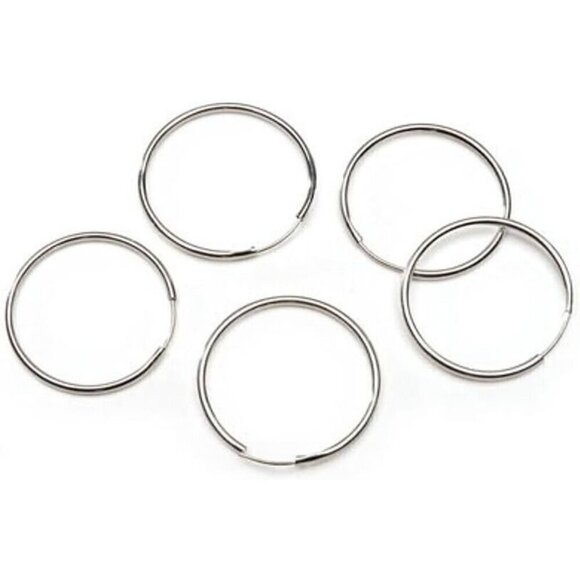 Darice Jewelry Designer Silver Tone Endless Hoop Earrings 6-Pairs DIY Findings - Picture 1 of 1